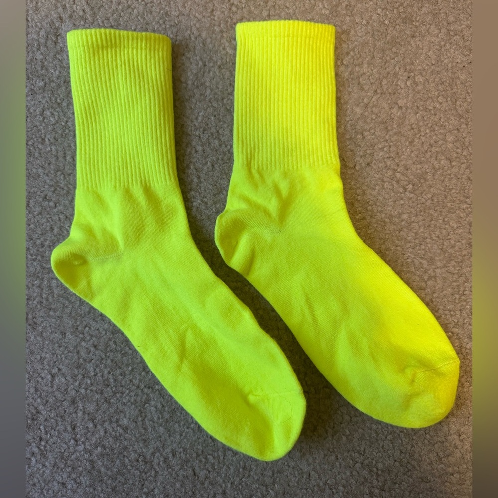 ❤️2 for 10❤️ Neon Yellow/ green Crew Socks from shein. Never worn